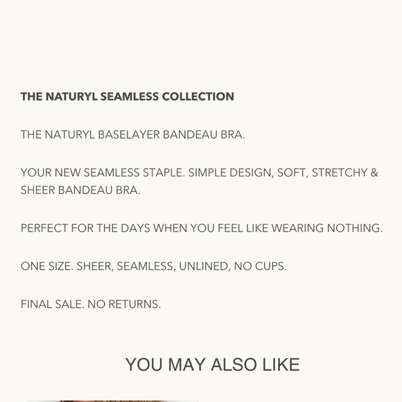 🆕 Naturyl Base Layer Bandeau Coffee - Picture 5 of 6